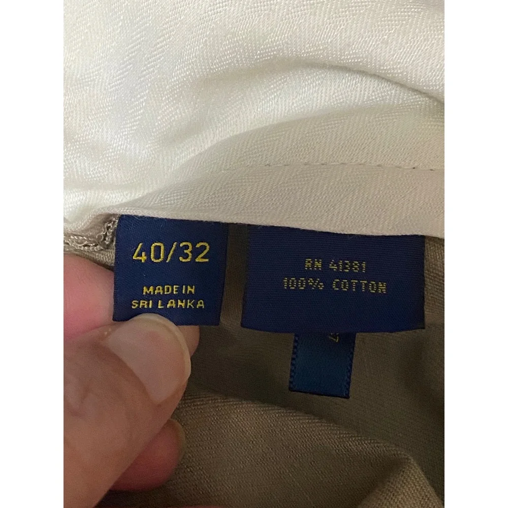 Polo Ralph Lauren Chino Pants Mens 40/32 Khaki Tan Classic Preppy Cotton